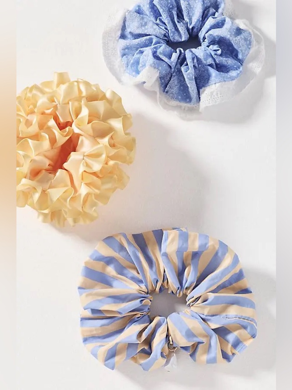 Anthropologie Textured Scrunchies, Set of 3